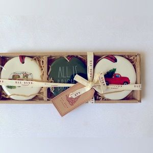 Rae Dunn Set of 3 Christmas Ornaments